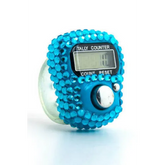 Blauwe juweel finger tellingteller tasbihteller glitter voor gebed en meditatie
